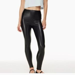 Wilfred Free pants black pleather faux leather stretch